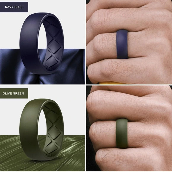 NIB 7 Inner Arc Breathable Silicone Rings - Picture 4 of 8